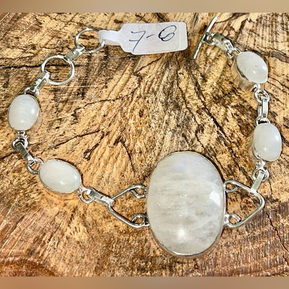 Rainbow Moonstone Bracelet 7” - 8” - Picture 7 of 8